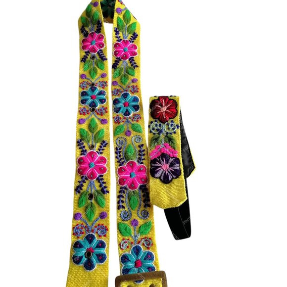 Multicolor Wool Fabric Headband Belt Set Ayacucho main image 5